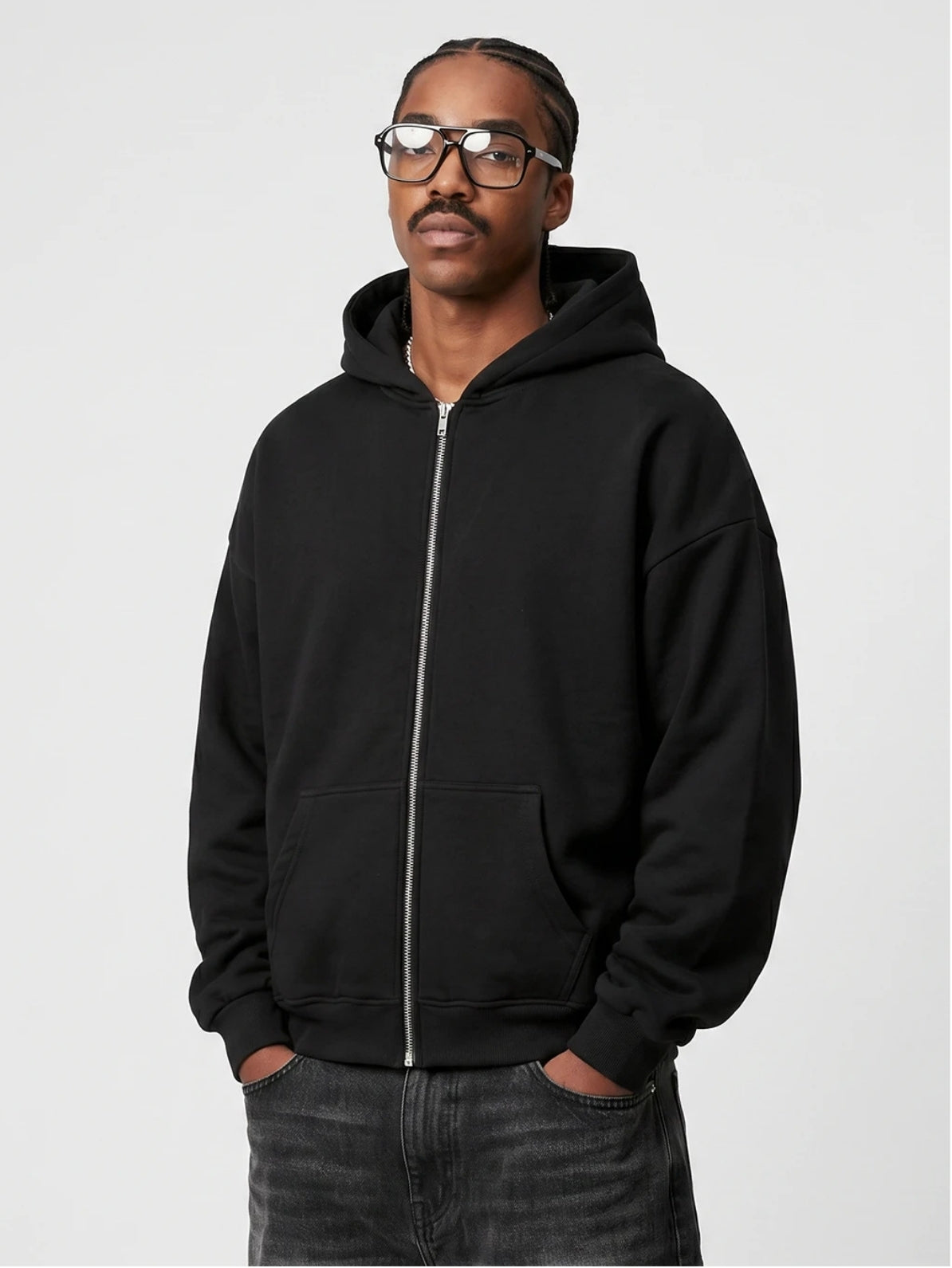 Zipper 100% Baumwolle schwarz